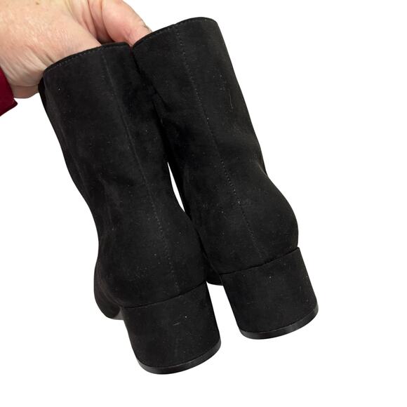 Marc Fisher Black suede ankle boots pointy toes mid-high block heels US 7.5M - Picture 7 of 10